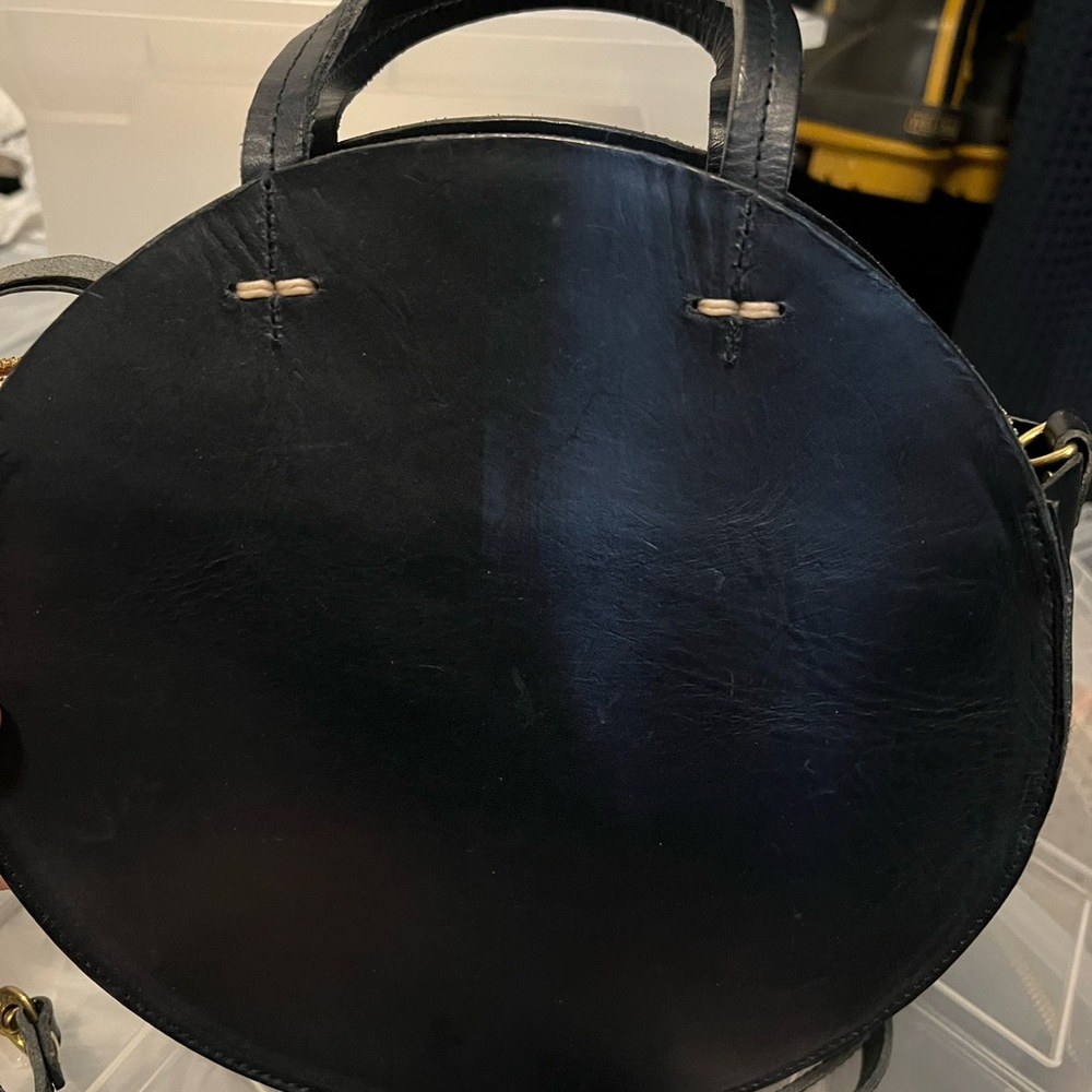 Clare V Navy Alistair Crossbody Circle Bag